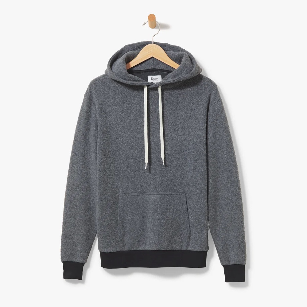 Feat Mens BlanketBlend Grey and Black Hoodie Size Large
